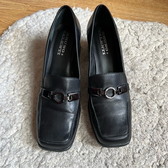 Bruno Valenti Maine Square Toed Block Heeled Loafers - Picture 2 of 11